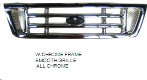 Aftermarket GRILLES for FORD - E-350 SUPER DUTY, E-350 SUPER DUTY,03-07,Grille assy
